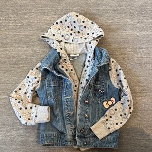 Hello Kitty Denim Jacket with Patterned Sleeves